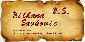 Milkana Savković vizit kartica